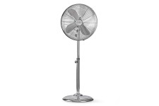 Lot de 3 : Ventilateur sur Pied en Métal | Hauteur Réglable | 40 cm de Diamètre | 3 Vitesses | Chrome