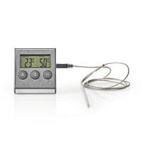 Thermomètre à Viande | 0 - 250 °C | Affichage Numérique | Minuteur