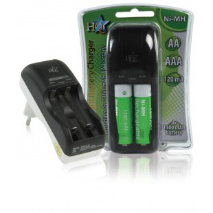 Plug-in battery charger with 4x AA 1300 mAh