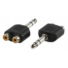 Adaptateur jack 6.35 mm stéréo mâle vers 2 RCA femelles