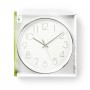 Horloge Murale Circulaire | 30 cm de Diamètre | Blanc et Argent