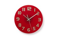 Horloge Murale Circulaire | 30 cm de Diamètre | Chiffres Faciles à Lire | Rouge vif