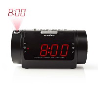 Radio-Réveil Numérique à Projection | LED 0,9" | FM | Alarme Double | Snooze (rappel de réveil)
