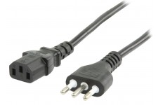 câble d'alimentation avec prise italienne - IEC320 C13 5.00 m