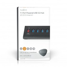 Hub USB | 11 Ports | Alimentation USB 3.0 | Port de Recharge QC3.0 | 5 Gbit/s | Aluminium