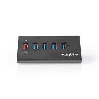 Hub USB | 5 Ports | Alimentation USB 3.0 | Port de Recharge QC3.0 | 5 Gbit/s | Aluminium