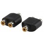 Adaptateur RCA femelle vers 2 RCA femelles 