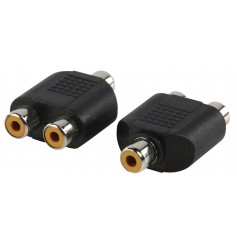 Adaptateur RCA femelle vers 2 RCA femelles 