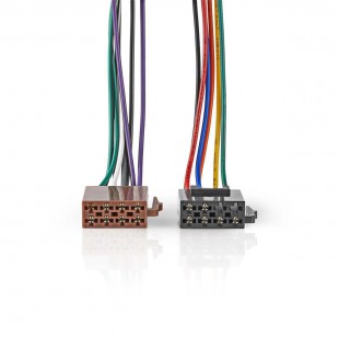 Lot de 2 : Câble ISO Standard | Connecteur Radio - 2x connecteurs pour Voiture | 0,15 m | Multicouleur
