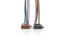 Lot de 2 : Câble ISO Standard | Connecteur Radio - 2x connecteurs pour Voiture | 0,15 m | Multicouleur
