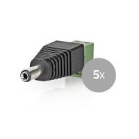 Connecteur de Sécurité CCTV | 5x | Câble à 2 Fils vers Connecteur Female CC | 5,5 x 2,1 mm