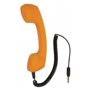 Combiné téléphone rétro orange 