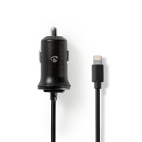 Chargeur de Voiture | 2.4 A | Câble Lightning fixe | Noir