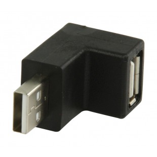Adaptateur coudé coudé 90° : USB 2.0 mâle A vers USB femelle