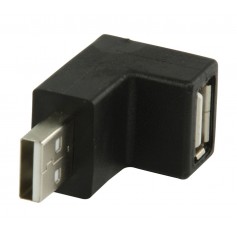 Adaptateur coudé coudé 90° : USB 2.0 mâle A vers USB femelle