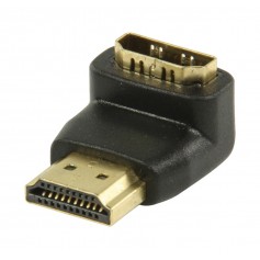 Adaptateur HDMI noir avec connecteur HDMI - entrée HDMI à angle droit