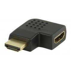 Adaptateur HDMI noir avec connecteur HDMI - entrée HDMI à angle droit gauche