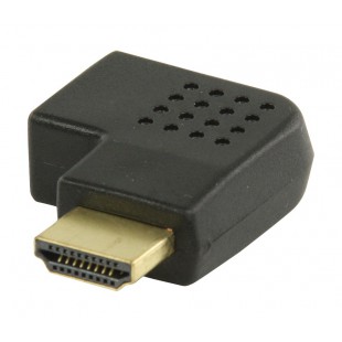 Adaptateur HDMI noir avec connecteur HDMI - entrée HDMI à angle droit droite