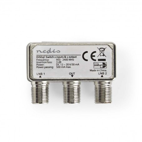 Commutateur DiSEqC | 2 à 1 | Connecteur F | 950 - 2 400 MHz