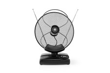 Antenne HDTV d'Intérieur | 0 - 25 km | Gain de 30 - 36 dB | FM/VHF/UHF | Noire