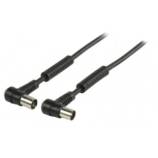 Câble d'antenne coaxial 100 dB à connecteur coaxial mâle coudé vers coaxial femelle coudé 1,50 m noir