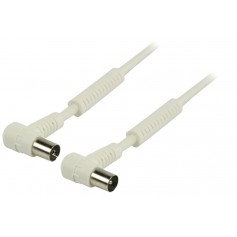 Câble d'antenne coaxial 100 dB à connecteur coaxial mâle coudé vers coaxial femelle coudé 3,00 m blanc