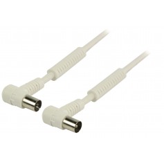 Câble d'antenne coaxial 120 dB à connecteur coaxial mâle coudé vers coaxial femelle coudé 25,0 m blanc