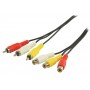 RCA AV extension câble 3x RCA mâle - 3x RCA femâle 5.00 m noir