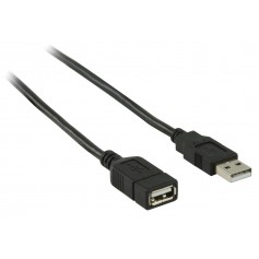Câble rallonge USB 2.0 à connecteur USB A mâle vers USB A femelle 2,00 m noir