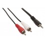 Câble adaptateur audio Jack 3,5 mm stéréo mâle vers 2x RCA mâles 10,0 m noir