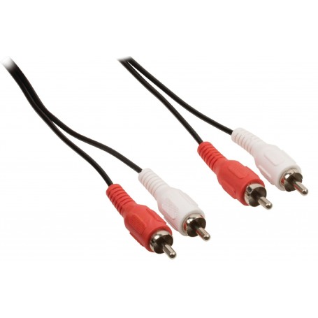 Câble audio stéréo 2x RCA mâles vers 2x RCA mâles 1,00 m noir