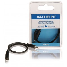Câble adaptateur audio Jack 2,5 mm stéréo mâle vers Jack 3,5 mm femelle 0,20 m noir