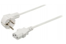 Câble d'’alimentation Schuko mâle coudé - IEC-320-C13 10.0 m blanc