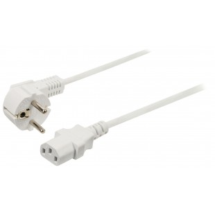 Câble d'’alimentation Schuko mâle coudé - IEC-320-C13 2.00 m blanc