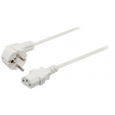 Câble d'’alimentation Schuko mâle coudé - IEC-320-C13 5.00 m blanc