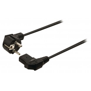 Câble d'’alimentation Schuko mâle coudé - IEC-320-C13 coudé 10.0 m noir