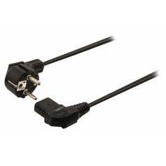 Câble d'’alimentation Schuko mâle coudé - IEC-320-C13 coudé 10.0 m noir