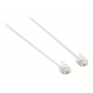 Câble de télécommunication à connecteur RJ11 mâle vers RJ11 mâle 5,00 m blanc