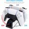 Manette Chargeur pour PS5 DualSense avec Baguettes de Pouce, Chargeur Station de DualSense avec Indicateur LED, Charging Dock po