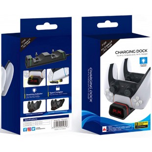 Chargeur de contrôle pour PS5, station de charge pour PS5 Dual USB Dock Controller Charge Base de chargement Station d'accueil