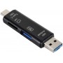 5 en 1 USB 3.0 Type C/USB/Micro USB SD TF Lecteur de Carte mémoire Connecteur Adaptateur OTG Lecteur de Carte mémoire Haute Vite