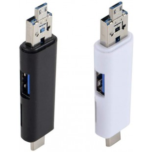 5 en 1 USB 3.0 Type C/USB/Micro USB SD TF Lecteur De Carte Mémoire Adaptateur OTG Noir