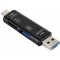 5 en 1 USB 3.0 Type C/USB/Micro USB SD TF Lecteur De Carte Mémoire Adaptateur OTG Noir
