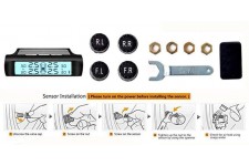 Système de Surveillance de Pression de Pneu Solaire, Moniteur TPMS sans Fil avec 4 Capteurs Externes, Angle D'affichage Réglable