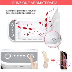 UV Stérilisateur de téléphone,3-in-1 Boîte De Désinfection UV,Multifonctionnel Chargeur sans Fil Désinfecteur Portable avec Arom