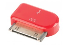 Adaptateur dock 30 broches connecteur dock 30 broches mâle - Micro USB B femelle rouge