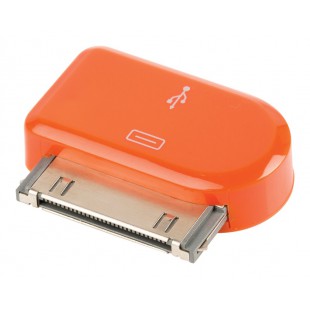 Adaptateur dock 30 broches connecteur dock 30 broches mâle - Micro USB B femelle orange