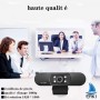 Webcam 1080P, Full HD 1080P 60fpsWebcam USB Streaming avec Grand Angle, Caméra Web pour Chat Vidéo et Enregistrement, Compatible
