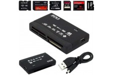 Lecteur de Carte mémoire Mini 26-en-1 USB 2.0 Haute Vitesse pour CF xD SD MS SDHC, Noir