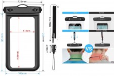 Pochette Étanche Smartphone [ Lot de 2] Sac étanche IPX8 pour Téléphone iPhone 11 Pro Max XS Max XR X 8 7 6S Plus, Galaxy S20 an